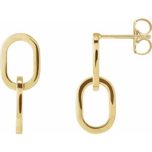 The Devon Earrings - 14K Yellow Gold Interlocking Oval Earrings