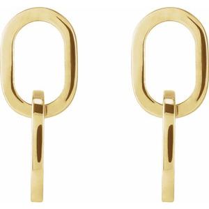 The Devon Earrings - 14K Yellow Gold Interlocking Oval Earrings