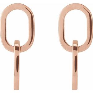 The Devon Earrings -14K Rose Gold Interlocking Oval Earrings