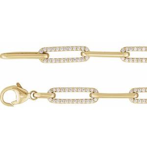 The Aurora Bracelet- 14K Yellow Gold 1 CTW Natural Diamond Link 7" Bracelet