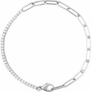 The Catherine Bracelet - 14K White Gold 1 CTW Natural Diamond Line 7 1/2" Bracelet