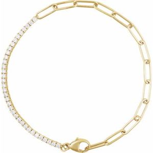 The Catherine Bracelet - 14K Yellow Gold 1 CTW Natural Diamond Line 7 1/2" Bracelet