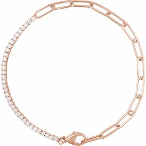 The Catherine Bracelet - 14K Rose Gold 1 CTW Natural Diamond Line 7 1/2" Bracelet