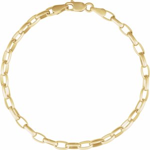 The Colleen Chain - 14K Yellow Gold 3.9 mm Puffed Oval Cable 18" Chain