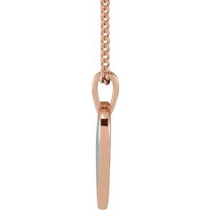 The Danielle Necklace – 14K Rose Gold Light Turquoise Enamel Heart 18" Necklace