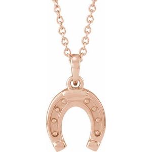The Linda Necklace – 14K Rose Gold Horseshoe 16-18" Necklace