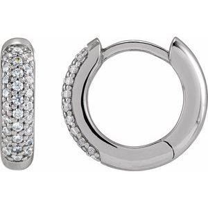 The Camilla Earrings - 14K White Gold 1/4 CTW Lab-Grown Diamond 12 mm Hinged Hoop Earrings