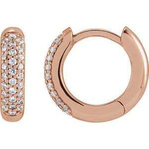 The Camilla Earrings - 14K Rose Gold 1/4 CTW Lab-Grown Diamond 12 mm Hinged Hoop Earrings