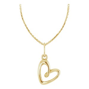 The Fran Necklace -14K Yellow Gold Petite Heart 18" Necklace