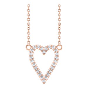 The Daphne Necklace -14K Rose Gold 1/6 CTW Natural Diamond Heart 18" Necklace
