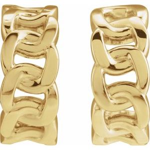 The Callie Earrings - 14K Yellow Gold Chain Link 12 mm Hoop Earrings