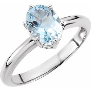 The Katrina Ring – 14K White Gold Natural Aquamarine Ring