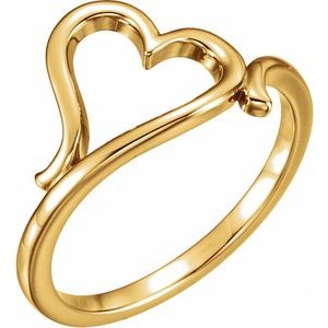 The Edna Ring - 14K Yellow Gold Heart Ring