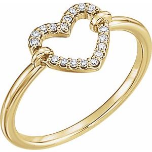The Emily Ring- 14K Yellow Gold .07 CTW Natural Diamond Heart Ring