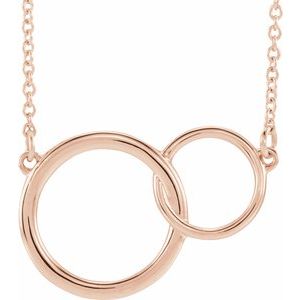 The Joyce Necklace – 14K Rose Gold Interlocking Circle 16-18" Necklace
