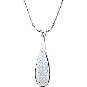 The Marcia Necklace - 14K White Gold Natural Sky Blue Topaz & .1/2 CTW Diamond 18" Necklace
