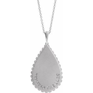 The Betty Necklace - 14K White Gold Trust in The Lord 16-18" Necklace