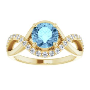 The Cheryl Ring– 14K Yellow Gold Natural Aquamarine & 1/5 CTW Natural Diamond Ring