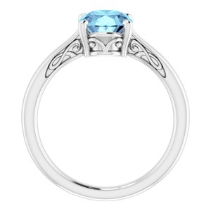 The Mae Ring – 14K White Gold Natural Aquamarine Ring