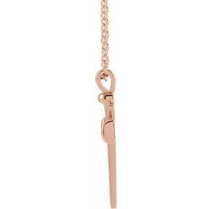 The Trinity Necklace - 14K Rose Gold Nail Cross 18" Necklace