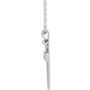 The Trinity Necklace - 14K White Gold Nail Cross 18" Necklace