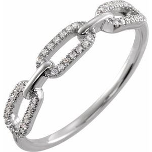 The Aurora Ring - 14K White Gold 1/6 CTW Natural Diamond Chain Link Ring