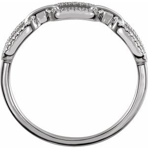 The Aurora Ring - 14K White Gold 1/6 CTW Natural Diamond Chain Link Ring