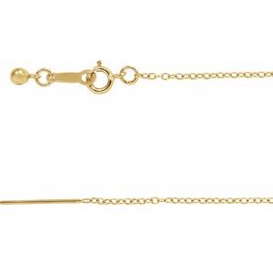 The Merrie Necklace - 14K Yellow Gold 1.1 mm Adjustable Threader Cable 16-22" Chain