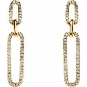 The Aurora Earrings - 14K Yellow Gold 1/3 CTW Natural Diamond Link Earrings