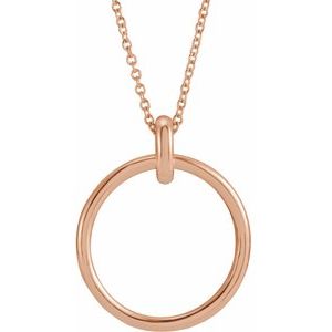 The Maddie Necklace - 14K Rose Gold Circle 16-18" Necklace