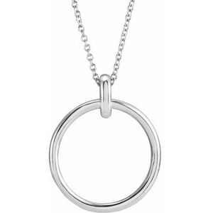 The Maddie Necklace - 14K White Gold Circle 16-18" Necklace
