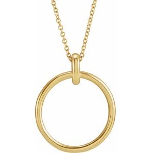 The Maddie Necklace - 14K Yellow Gold Circle 16-18" Necklace