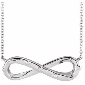 The Charlene Necklace -14K White Gold Infinity Rosary 18" Necklace