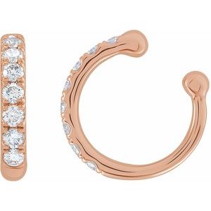 The Helen Earrings – 14K Rose Gold 1/6 CTW Natural Diamond Ear Cuff