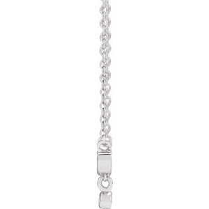 The Mama Necklace -14K White Gold .015 CT Natural Diamond Mama 18" Necklace