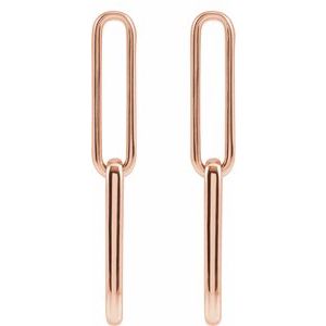 The Reva Earrings - 14K Rose Gold Paperclip-Style Earrings
