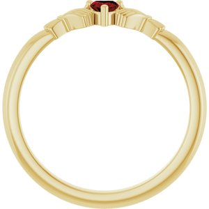 The Miranda Ring - 14K Yellow Gold Natural Mozambique Garnet Claddagh Ring