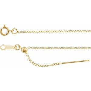 The Merrie Necklace - 14K Yellow Gold 1.1 mm Adjustable Threader Cable 16-22" Chain