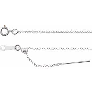 The Sandra Bracelet - 14K White Gold 1.1 mm Adjustable Threader Cable 6-8" Chain