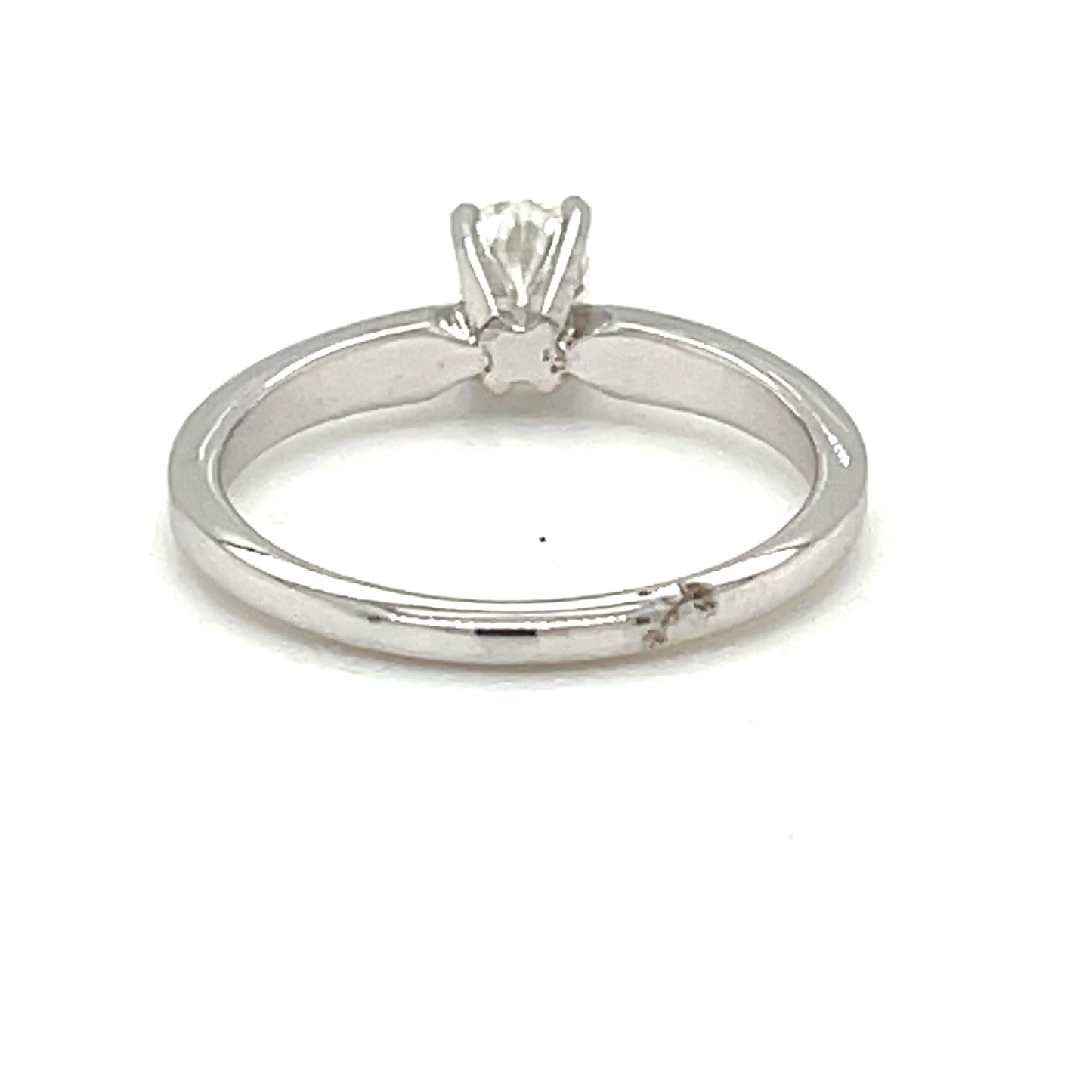 Diamond Tiffany-Style Engagement Estate Ring in 14-Karat White Gold