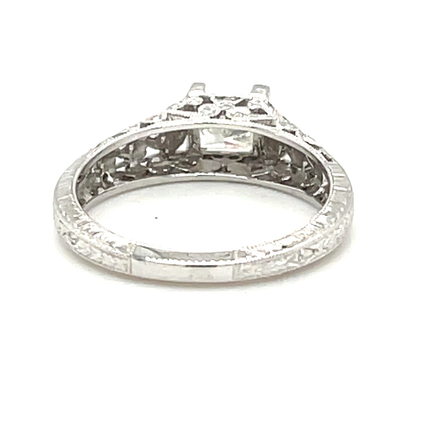 Natural Marquise Diamond Engagement Estate Ring in 14-Karat White Gold