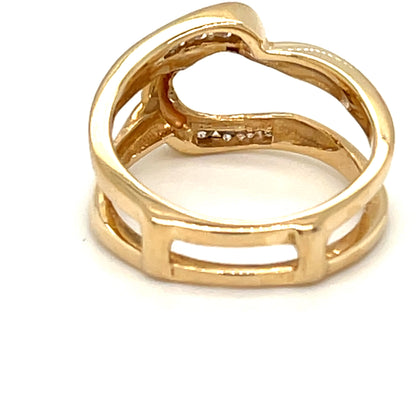 Diamond Insert Jacket-Style Engagement Estate Ring in 14-Karat Yellow Gold