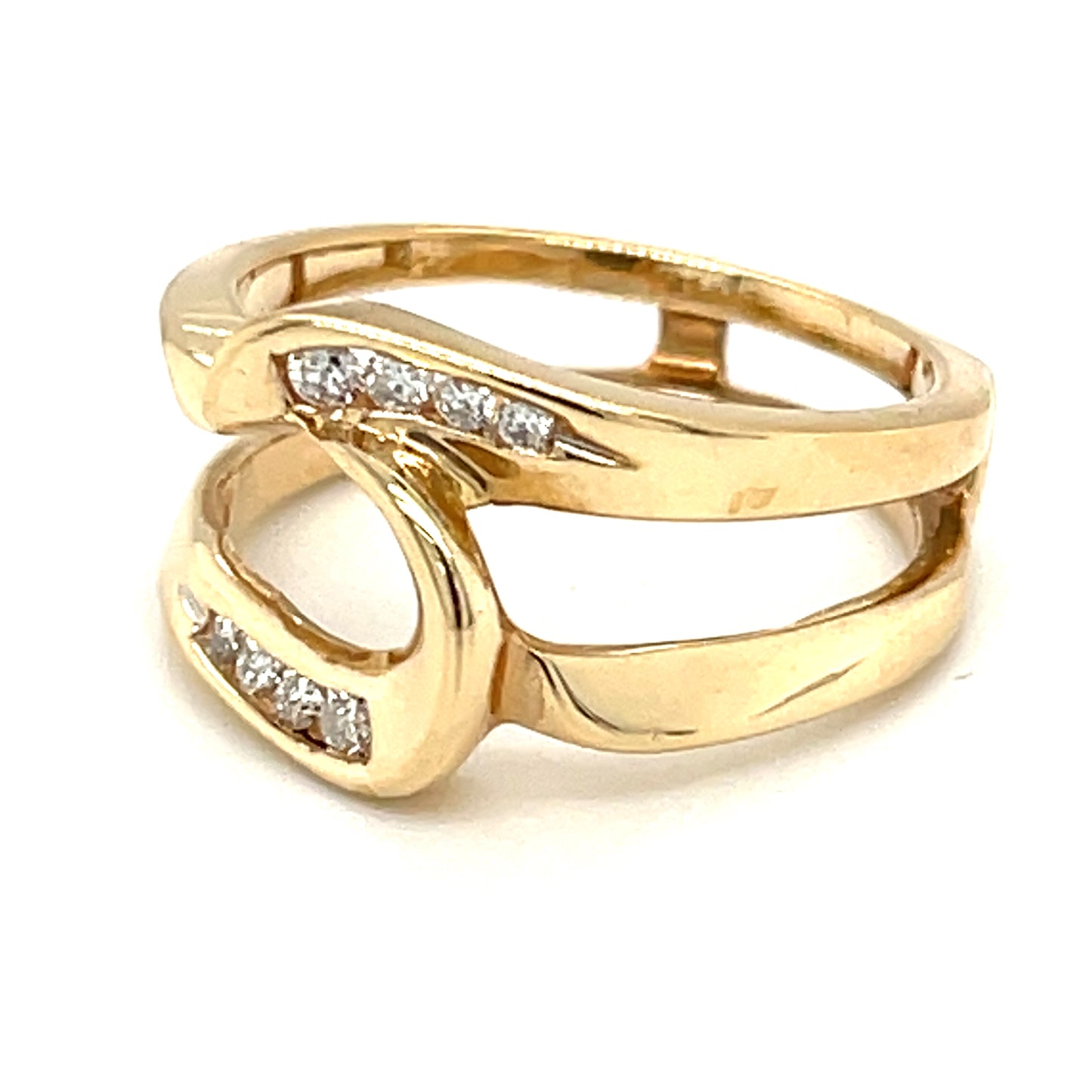 Diamond Insert Jacket-Style Engagement Estate Ring in 14-Karat Yellow Gold