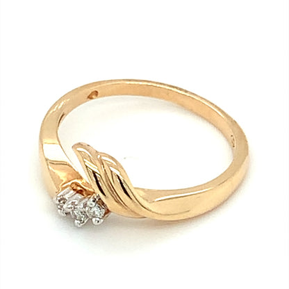 Diamond Wrap-Style Engagement Estate Ring in 14-Karat Yellow Gold