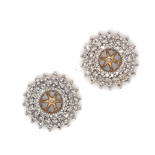 Diamond Estate Earring Jackets in 14-Karat Yellow and White Gold