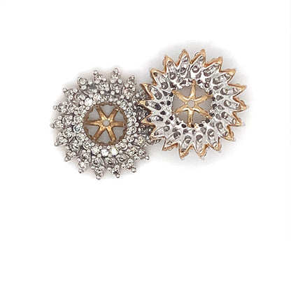 Diamond Estate Earring Jackets in 14-Karat Yellow and White Gold