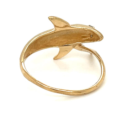Dolphin Estate Ring in 10-Karat Yellow Gold