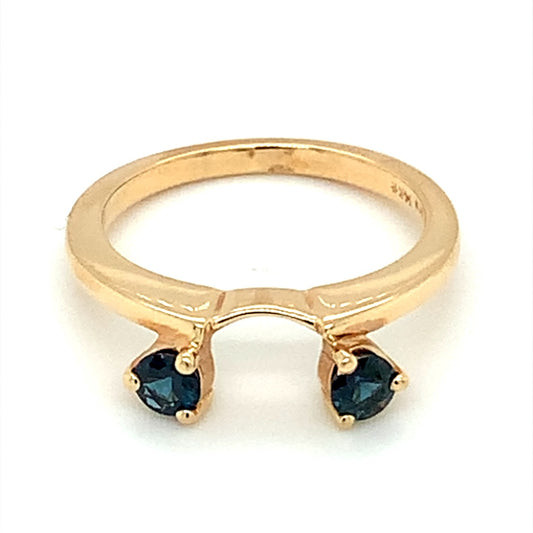 Two Sapphire Wrap-Style Estate Ring in 14-Karat Yellow Gold