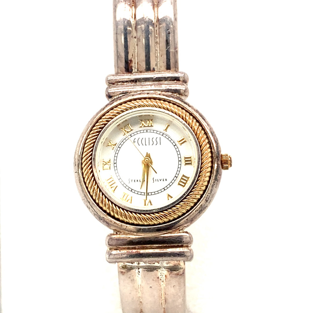 Sterling Silver with Gold-Plated Trim Ecclissi Estate Watch