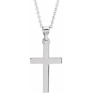 The Viviane Necklace – 14K White Gold Cross 18" Necklace